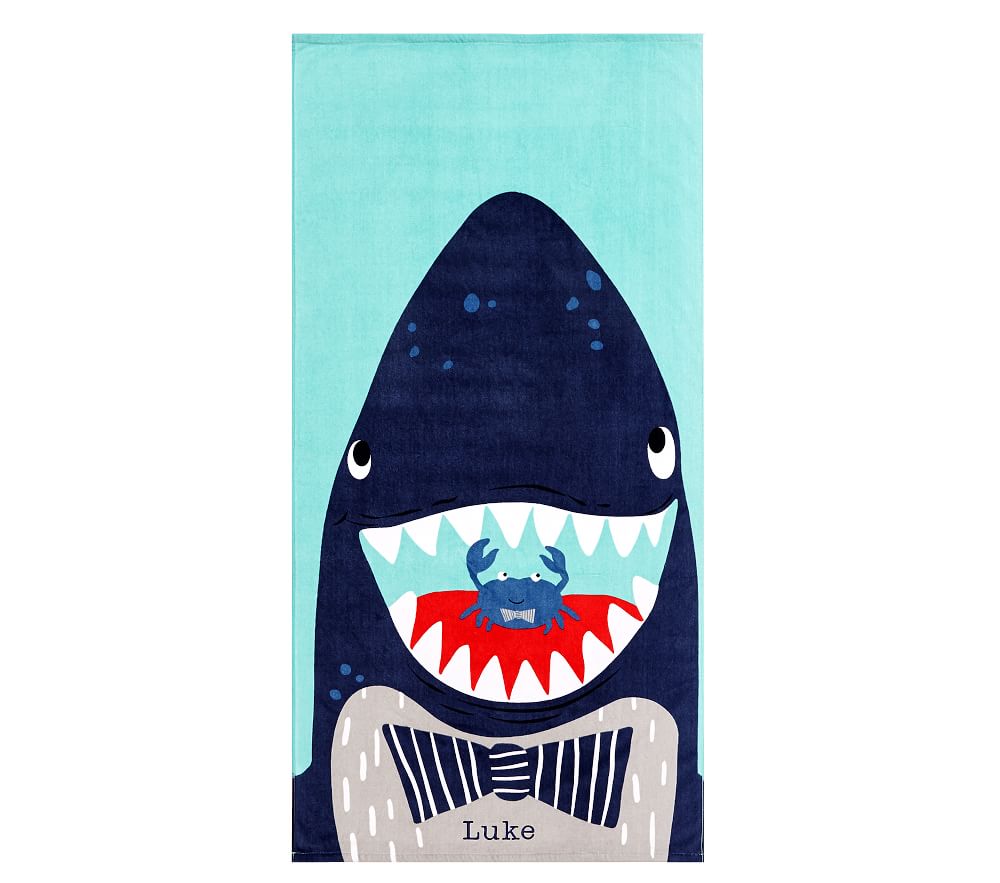 Shark Portrait Icon Kids Beach Towel